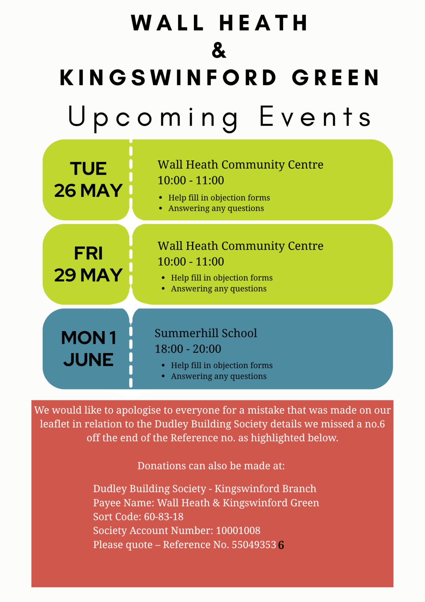 Correction Notice & Sessions
